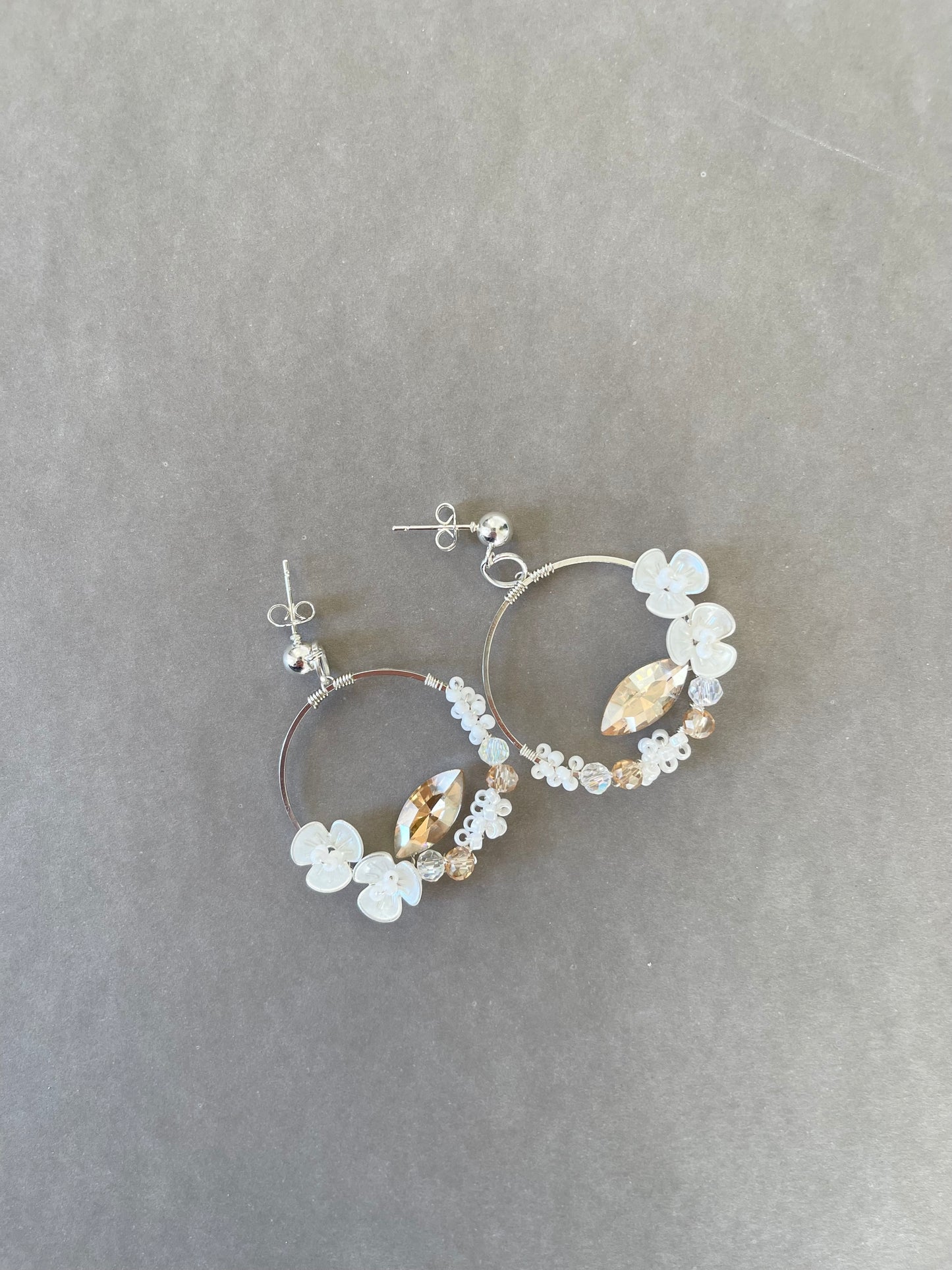 Floral hoop earring