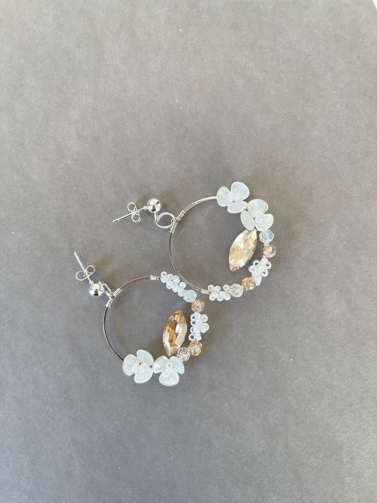 Floral hoop earring